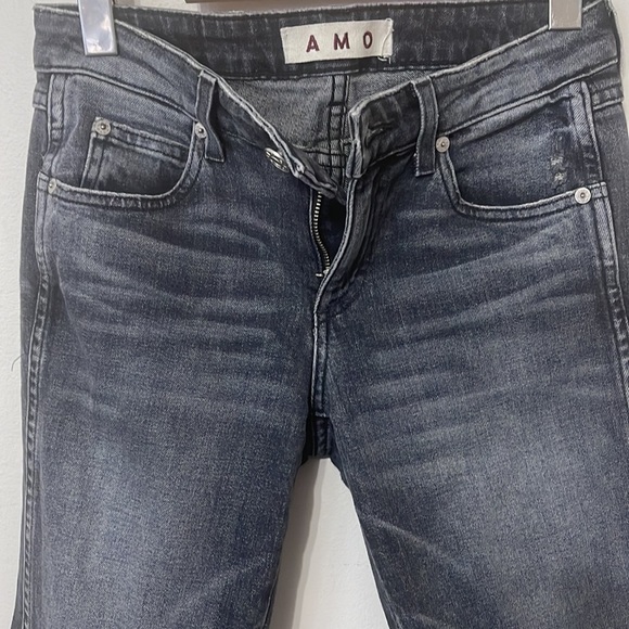 AMO Twist Zip Skinny Jeans In Smoke Wash Skinny - Picture 7 of 12